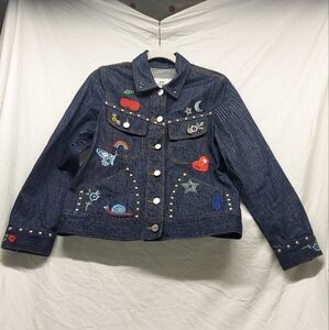 Amazing Retired Coah Embroidered Jean Jacket Size XS